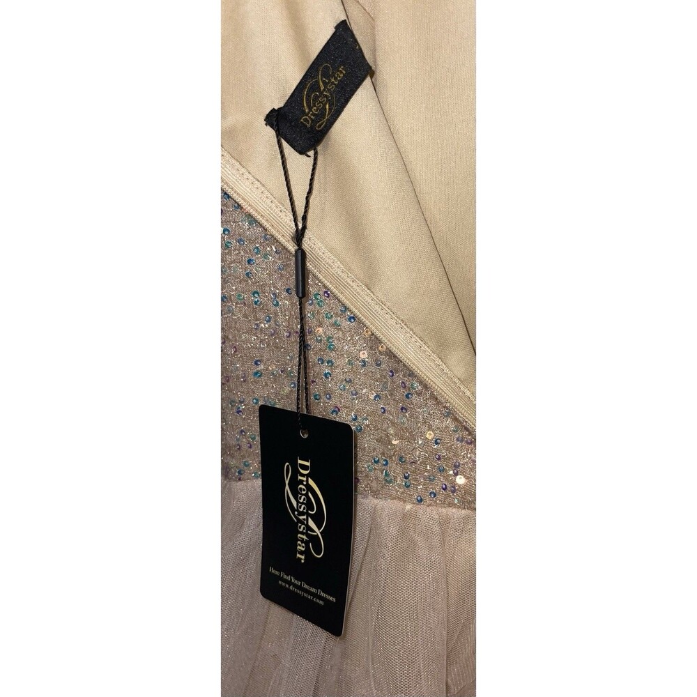 Dressystar Dress Peach Seaquin Adjustable Strap Stretch Women’s Size Large - Picture 5 of 9